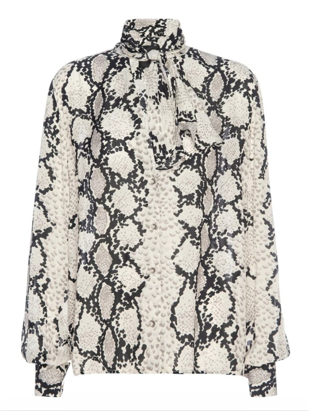 NWT Le Superbe Joan Snakeskin Print Long Cuff Sleeve Blouse Size 8